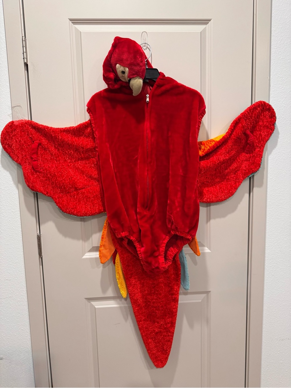 Vintage Chosun Kids Plush Scarlet Parrot Bird Halloween Costume Sz 7-8 XL